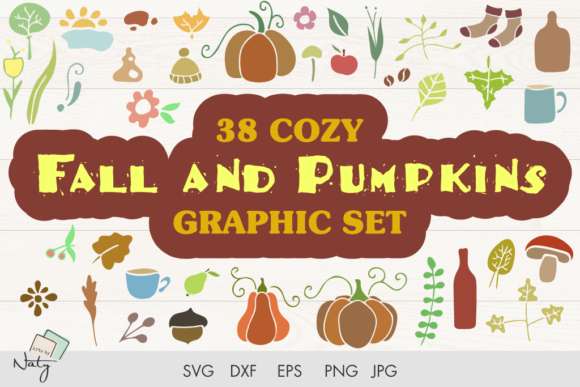 38 Cozy Fall and Pumpkins Graphic Set: Elevate Your Autumn Designs