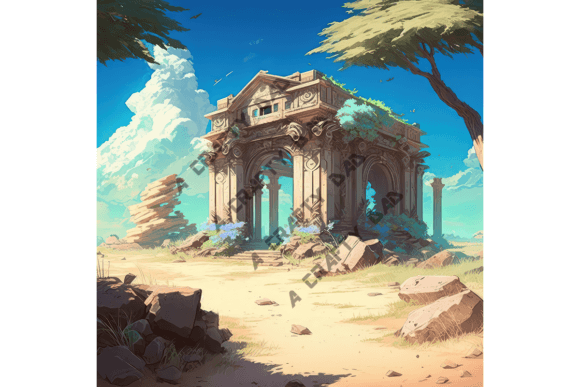 Anime Ancient Ruins Background VOL 50: A Designer's Asset
