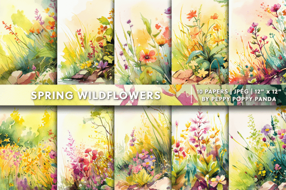 Bright Spring Wildflowers Backgrounds: A Burst of Seasonal Energy