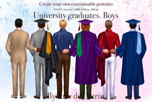 Celebrate Academic Success: Creative Uses for University Graduates Boys Clipart