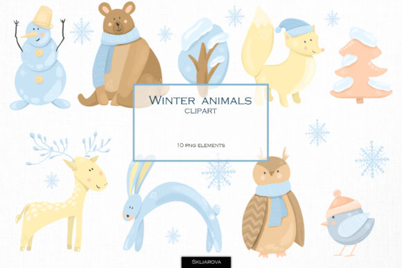 Charming Winter Animals Clipart for Your Seasonal Designs