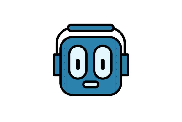 Childish Robot Head: A Playful Vector for Modern Projects