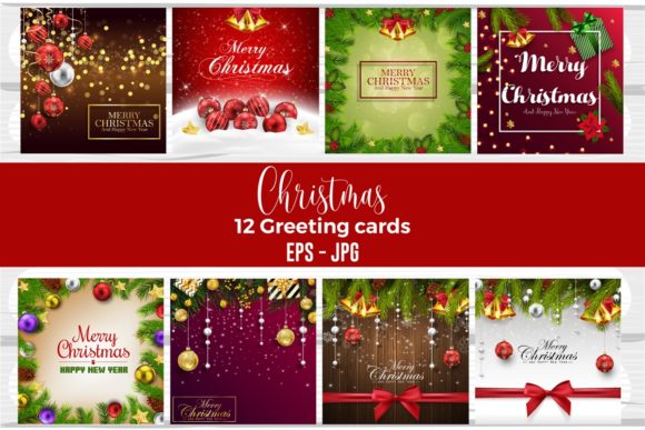 Christmas Greeting Card Vector Bundle: Festive Design Assets