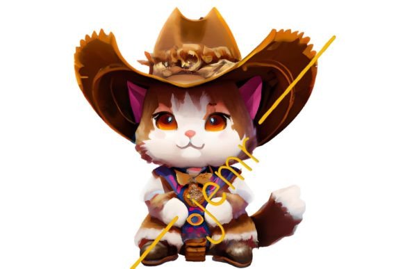 Cowboy Cat PNG # 168: The Charming Design Asset