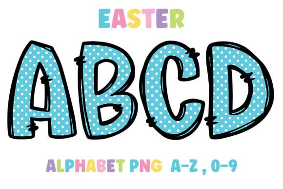 Easter Blue Pastel Alphabet: A Fresh Take on Doodle Style