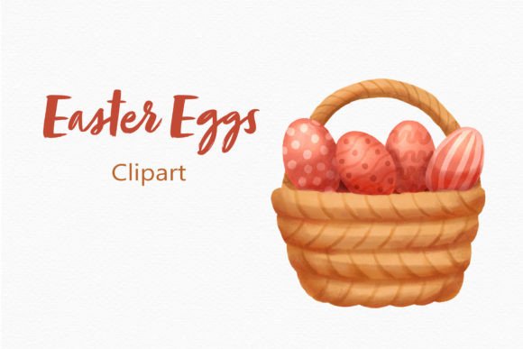 Easter Eggs Watercolor Clipart Basket: Spring Design Made Simple