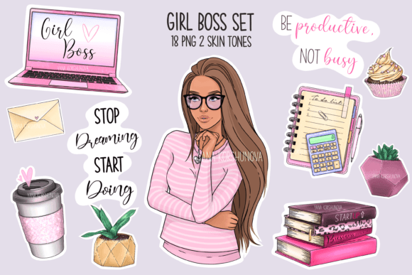 Girl Boss Clipart, Boss Lady Stickers: Your Creative Toolkit