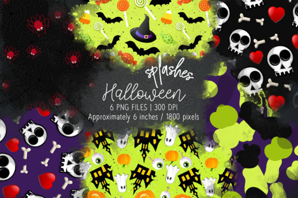 Halloween Watercolor Splashes 10: Infusing Artistic Flair into Your Designs