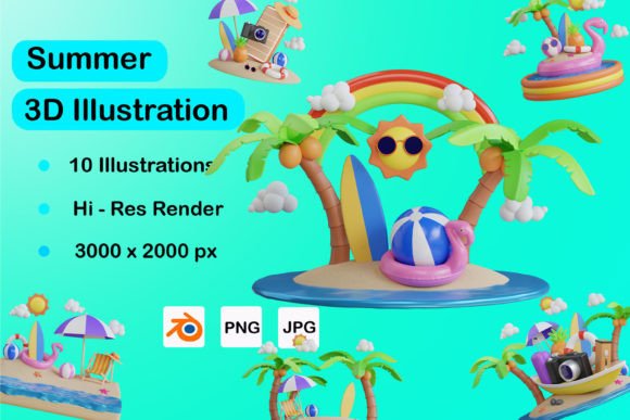 Infuse Your Projects with a 3D Summer Holiday Pack Aesthetic