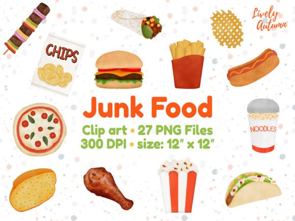 Junk Food Clip Art: A PNG Set for Bold Visual Storytelling