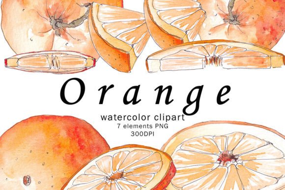 Orange Watercolor Clipart: A Quick Sketch for Vibrant Design