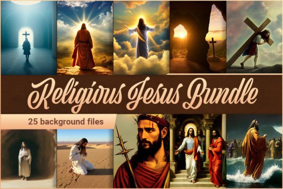 Religious Jesus Background Bundle: A Designer's Devotional Asset