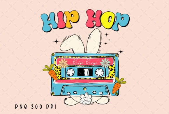 Retro Easter Day Bunny Cassette Tape PNG: A Nostalgic Design Asset