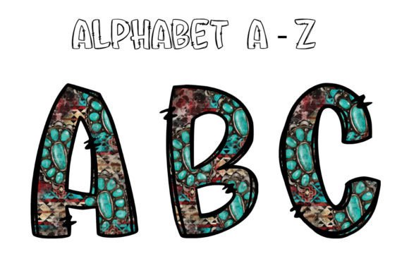 Sparkle and Style with Alphabet Letters Doodle Gemstone